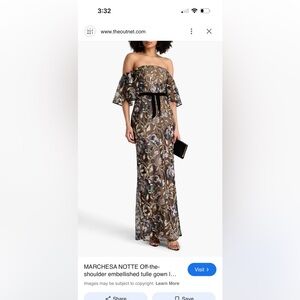 Elegant Floral Maxi Dress - Brown and Blue